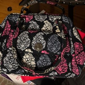 Vera Bradley Black and Pink Floral Backpack